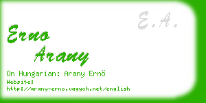 erno arany business card